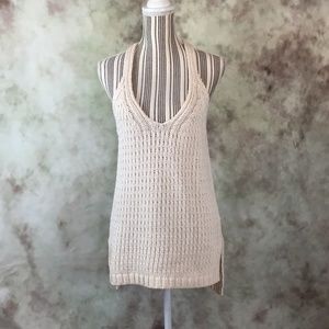 Anthropologie Moth Knitted Crochet Halter Top